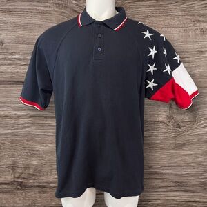 Rock Point Freedom Polo Shirt Men's XL Red/White/Blue Stars Patriotic (816)
